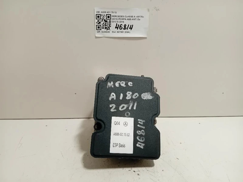Pompa ABS ANT A008 431 75 12 A0084317512 Mercedes Classe A W176 2013
