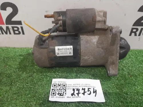 Motorino Avviamento 55353857 Opel Astra J 2012
