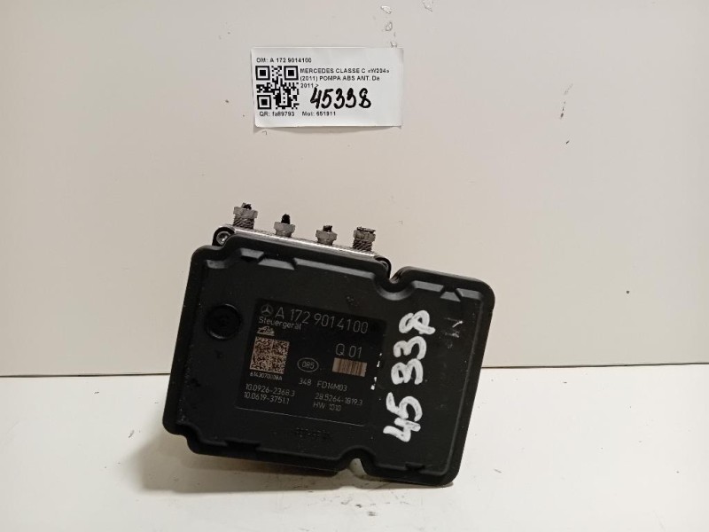 Pompa ABS ANT A 172 9014100 Mercedes Classe C W204 2011