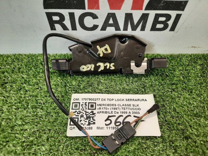 Tettuccio Apribile 1707900277 DX TOP LOCK SERRARURA Mercedes Classe SLK R170 1997