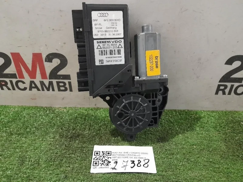 Motorino Cristallo Deflettore SX Audi A4 8HE Cabrio 2006