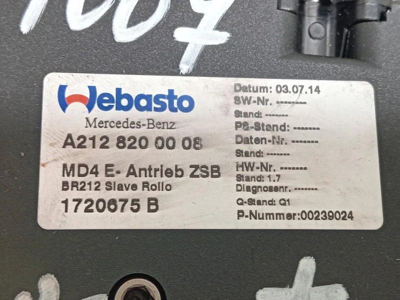 Motorino Elettrico Tetto Scorrevole DX A2128200008 Mercedes Classe E W212 2013