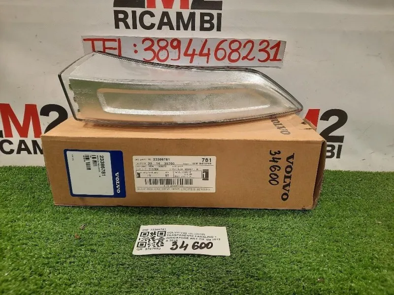Trasparente Fanalino + Indicatore ANT DX 23386781 Volvo V40 II 2012