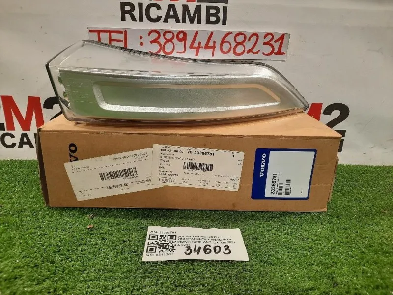 Trasparente Fanalino + Indicatore ANT DX 23386781 Volvo V40 II 2012