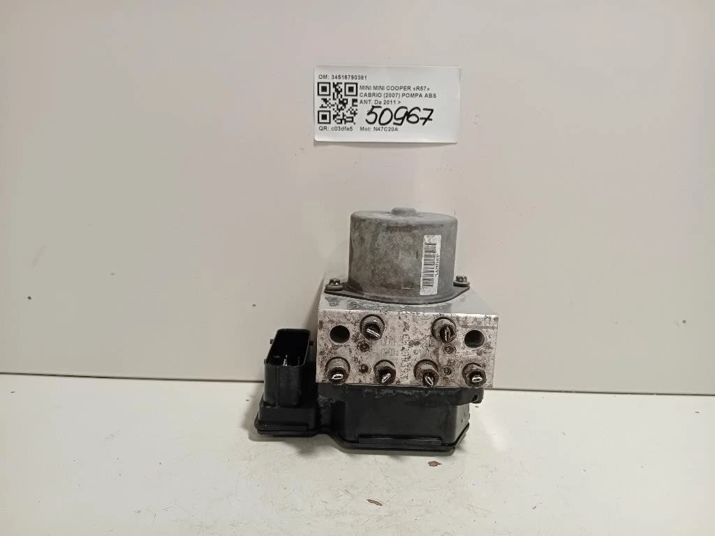 Pompa ABS ANT 34516790381 Mini MINI Cooper R57 Cabrio 2007