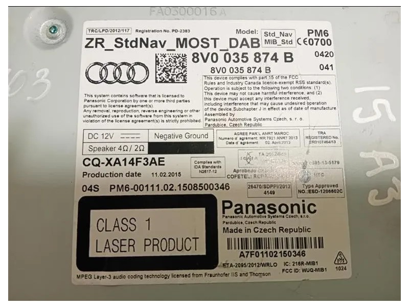 Navigatore Satellitare 8V0035874B Audi A3 8VA Sportback 2012