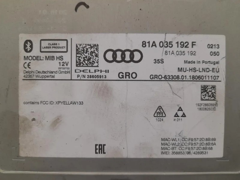 Navigatore Satellitare 81A035192F Audi Q2 GAB 2016