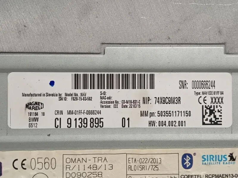 Navigatore Satellitare 9139895 Bmw Serie 1 F20 Berlina 2015