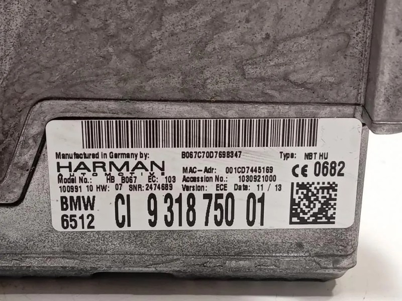 Navigatore Satellitare 931875001 Bmw Serie 5 F10 Berlina 2012