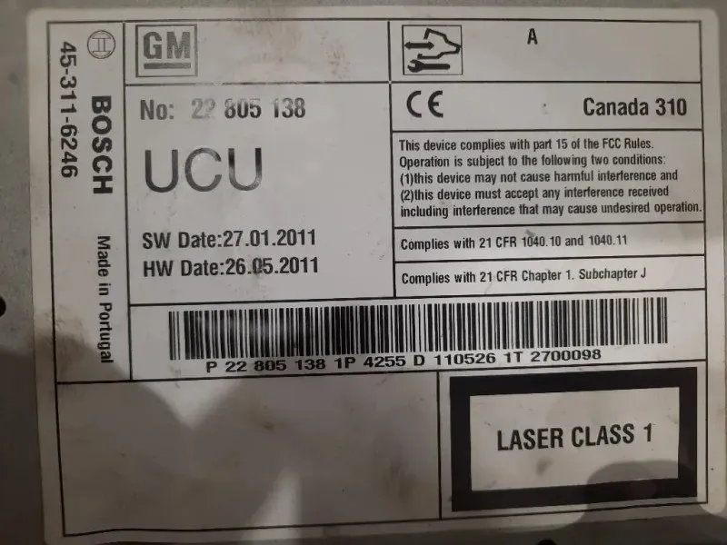 Navigatore Satellitare 45-311-6246 Chevrolet Orlando 2011