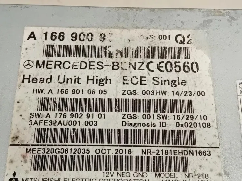 Navigatore Satellitare A 1669009519 Mercedes Classe GLE W166 2015