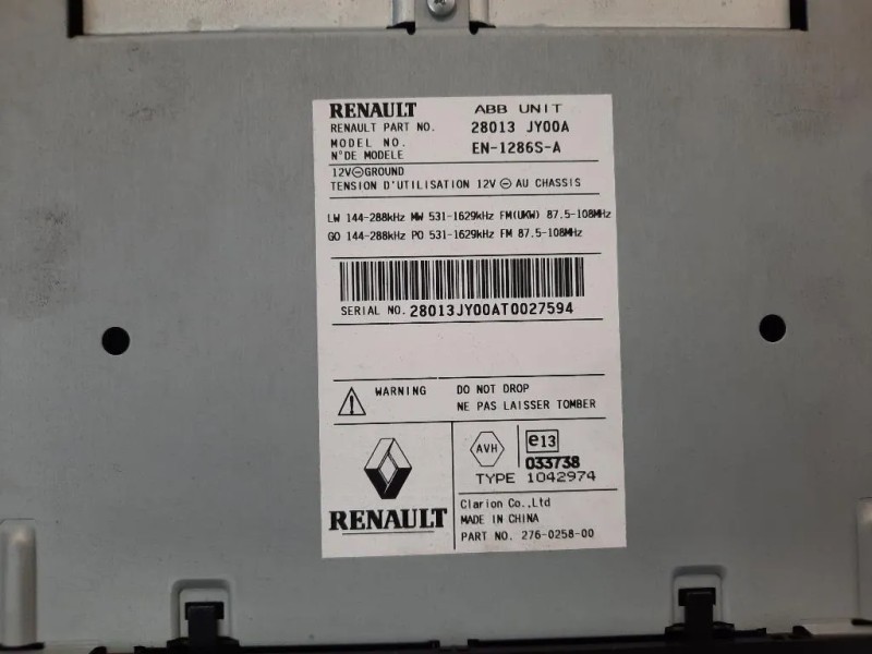 Navigatore Satellitare 28013JY00A MODULO Renault Koleos I 2008