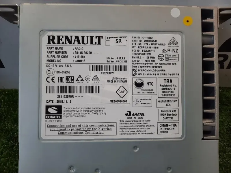 Navigatore Satellitare 28115 2079R Renault Mégane IV 2016