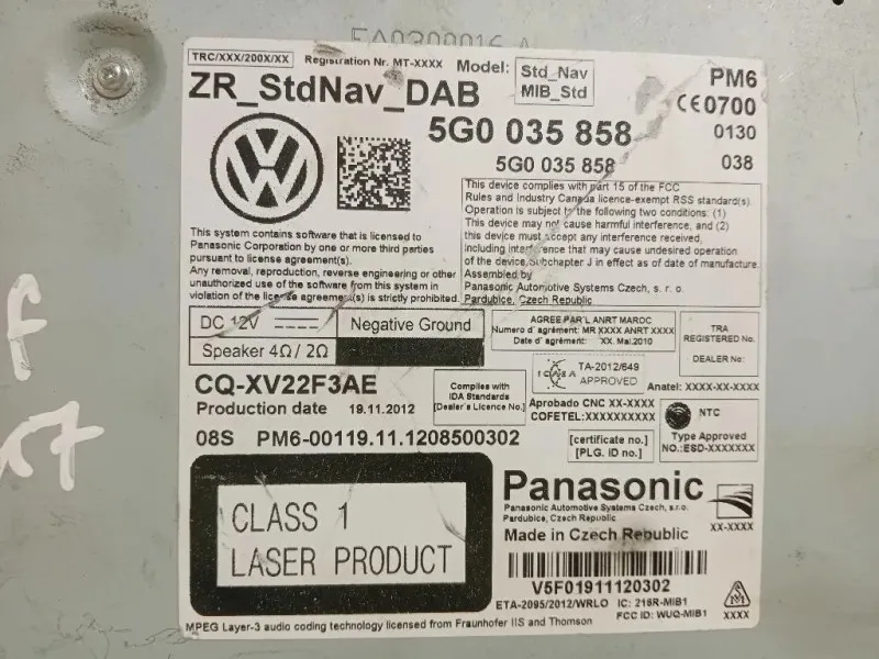 Navigatore Satellitare 5G0 035 858 5G0035858 Volkswagen GOLF VII 2013