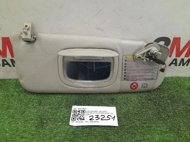 Pannello Parasole DX 156072890 Alfa Romeo 159 2006