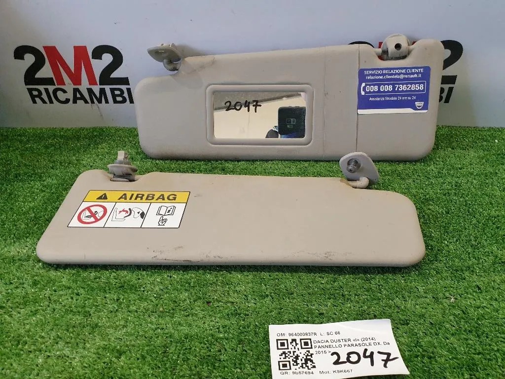Pannello Parasole DX 964000837R Dacia Duster I 2014