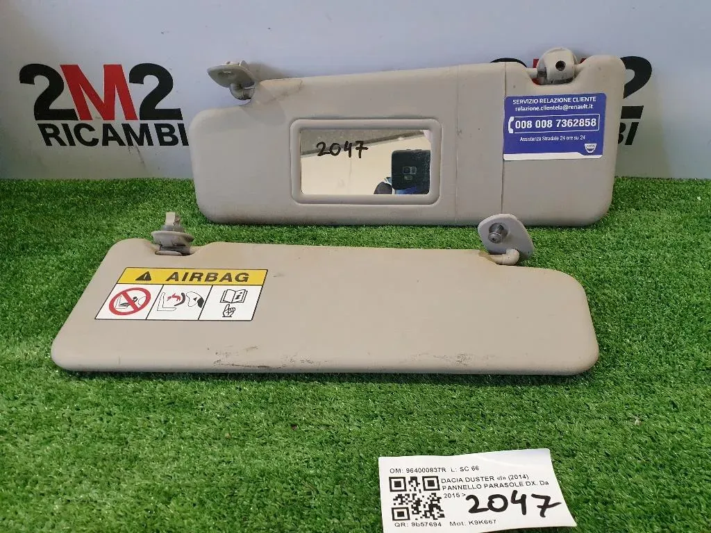 Pannello Parasole DX 964000837R Dacia Duster I 2014