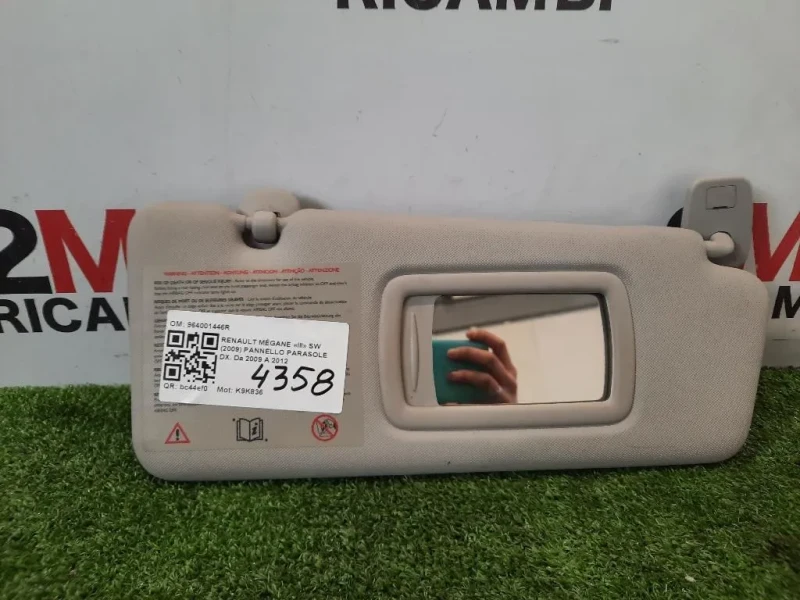 Pannello Parasole DX 964001446R Renault Mégane III SW 2009