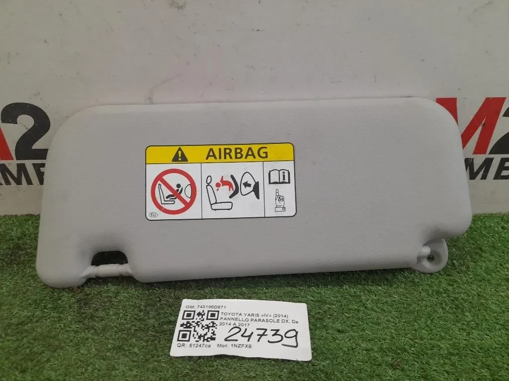 Pannello Parasole DX 743100D671 Toyota Yaris IV 2014