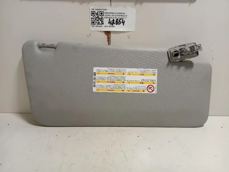 Pannello Parasole SX A0068173920 Mercedes Classe ML W166 2012
