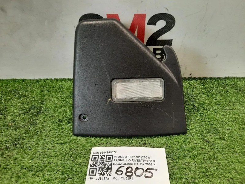 Pannello Rivestimento Bagagliaio SX 9644985077 Peugeot 307 CC 2001