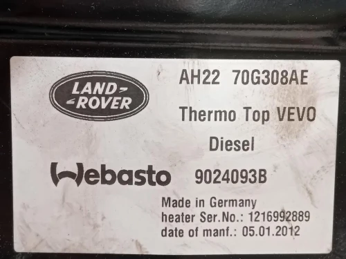 Pompa Acqua Riscaldatore Autonomo AH22 70G308AE Land Rover Range Rover Sport II 2009