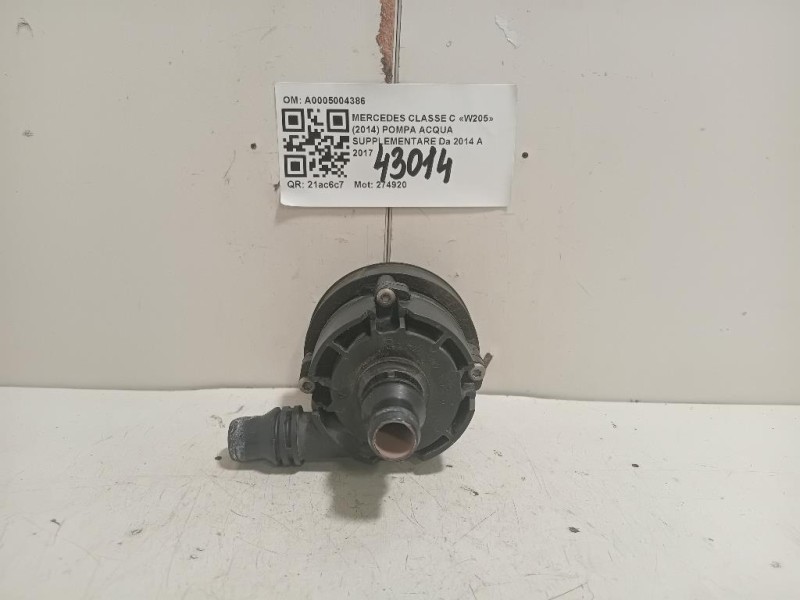 Pompa Acqua Supplementare A0005004386 Mercedes Classe C W205 2014