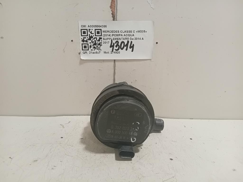 Pompa Acqua Supplementare A0005004386 Mercedes Classe C W205 2014