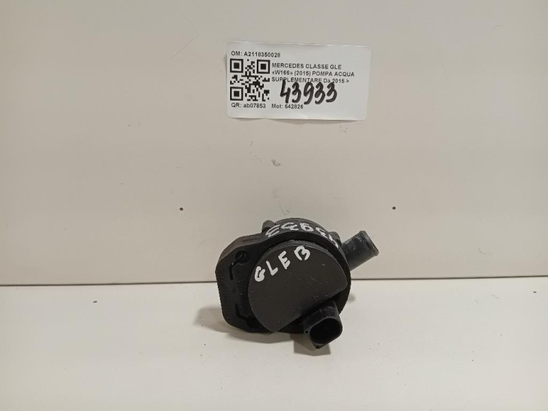 Pompa Acqua Supplementare A2118350028 Mercedes Classe GLE W166 2015