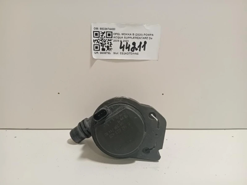 Pompa Acqua Supplementare 9833874480 Opel Mokka B 2020
