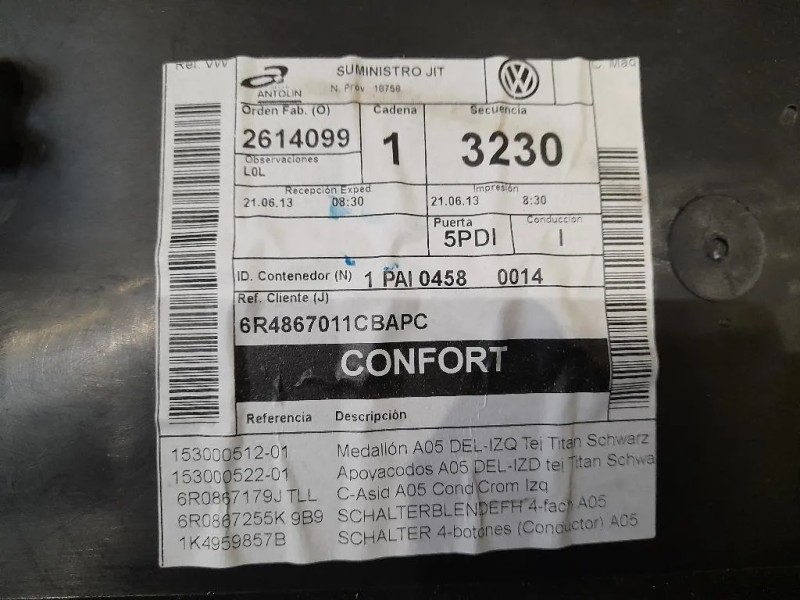 Pannello Rivestimento Porta ANT SX 2G4867011ABNUQ Volkswagen POLO VII 2017