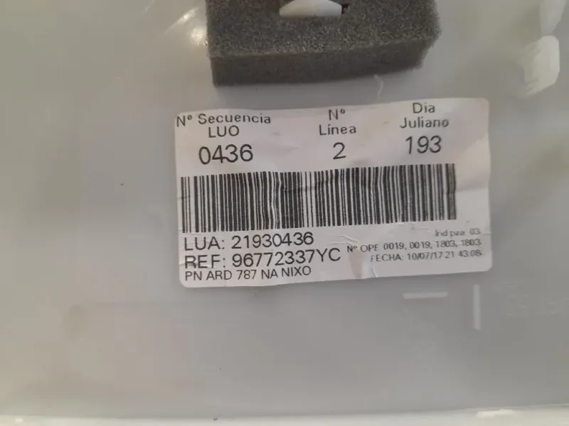 Pannello Rivestimento Porta POST DX 96772337YC Citroen C4 Grand Picasso II 2016