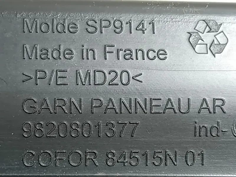 Pannello Rivestimento Portello Inferiore POST 9820801377 Opel Mokka B 2020