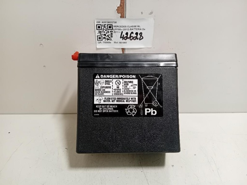 Batteria A0019822708 Mercedes Classe ML W166 2012