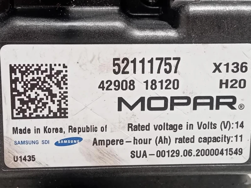 Batteria Ibrida 52111757 Fiat 500 II 2015