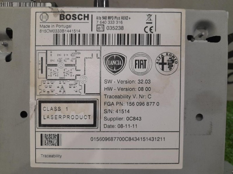 Unità Autoradio 156096877 Alfa Romeo Giulietta 2010