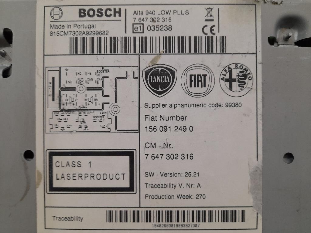 Unità Autoradio 7647302316 Alfa Romeo Giulietta 2010