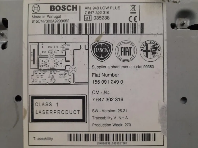 Unità Autoradio 7647302316 Alfa Romeo Giulietta 2010