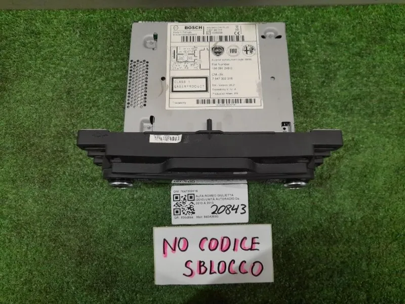 Unità Autoradio 7647302316 Alfa Romeo Giulietta 2010