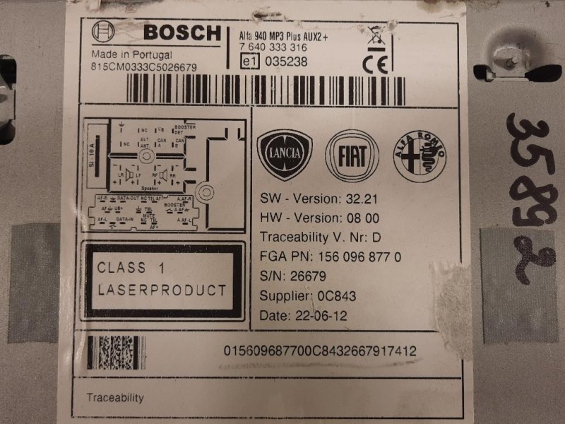 Unità Autoradio 7640333316 Alfa Romeo Giulietta 2010