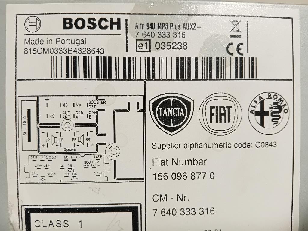 Unità Autoradio 156096877 Alfa Romeo Giulietta 2010