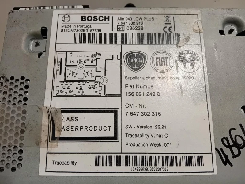 Unità Autoradio 1560912490 Alfa Romeo Giulietta 2010