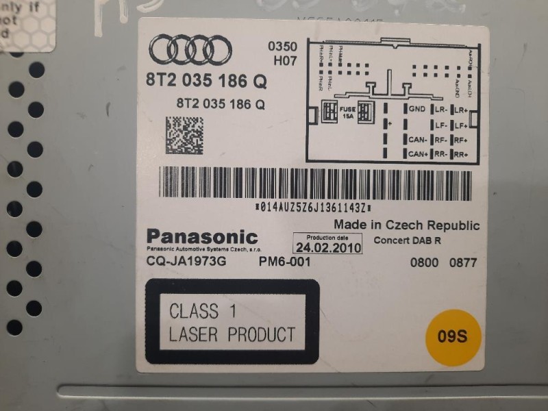 Unità Autoradio 8T2 035 186 Q Audi A5 8T3 2008