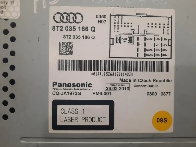 Unità Autoradio 8T2 035 186 Q Audi A5 8T3 2008