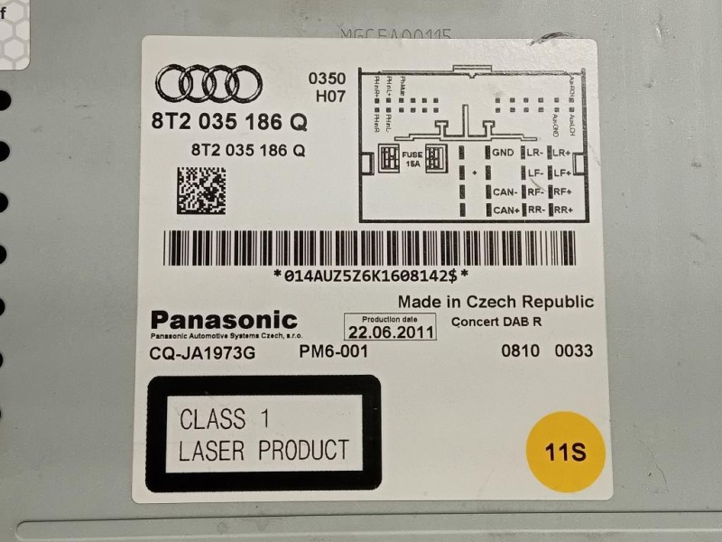 Unità Autoradio 8T2 035 186 Q Audi A5 8T3 2008