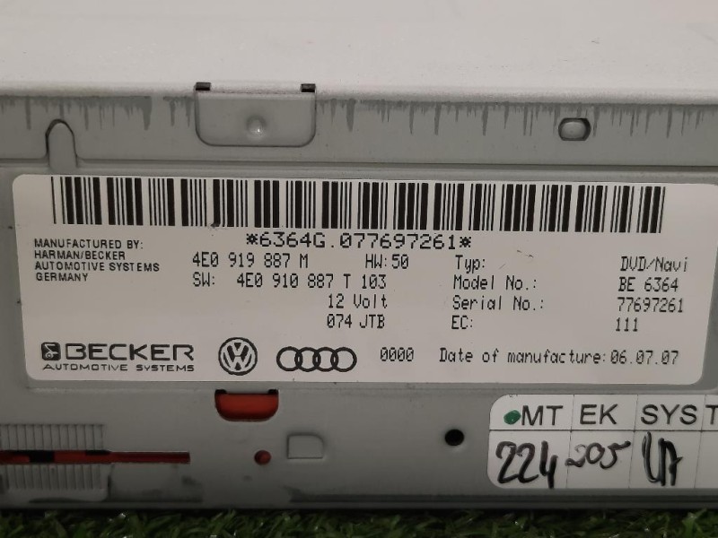 Unità Autoradio 4E0 919 887 M Audi A5 8TA Sportback 2012