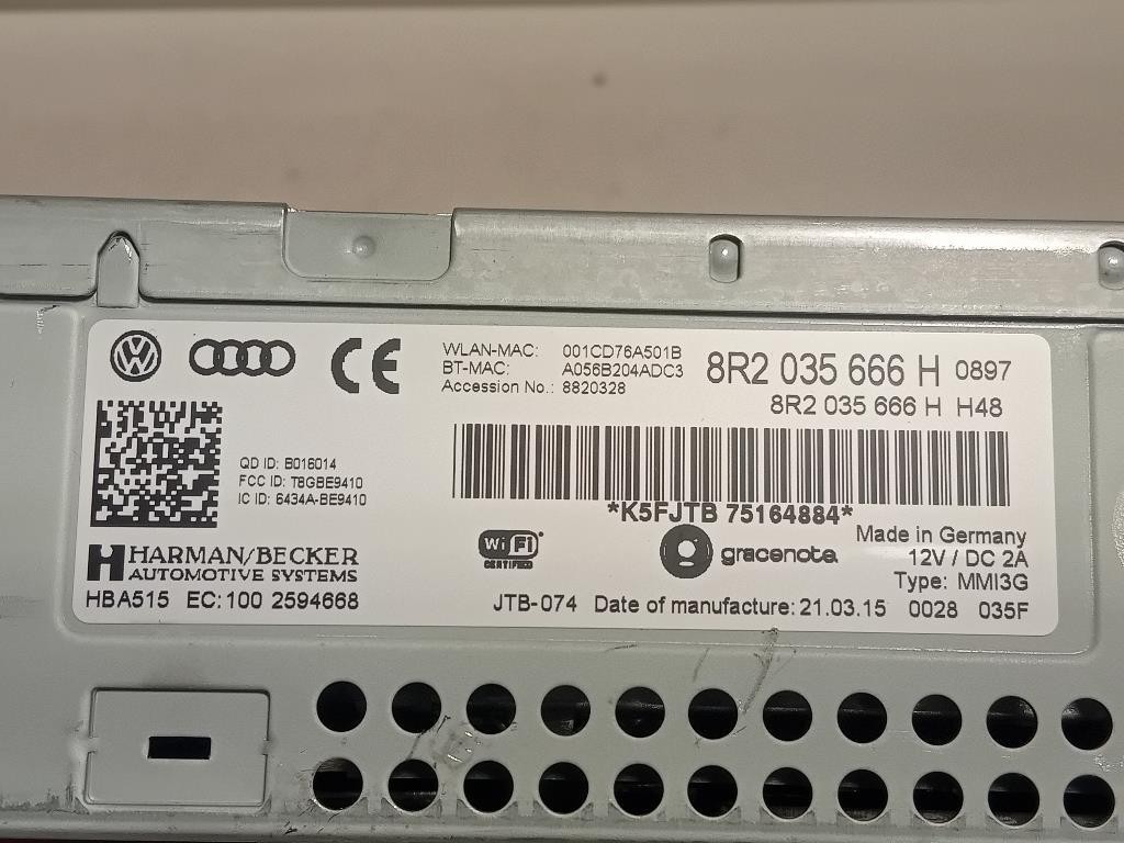 Unità Autoradio 8R2 035 666H Audi A5 8TA Sportback 2012