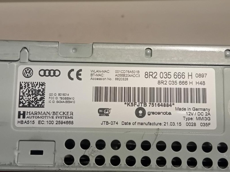 Unità Autoradio 8R2 035 666H Audi A5 8TA Sportback 2012