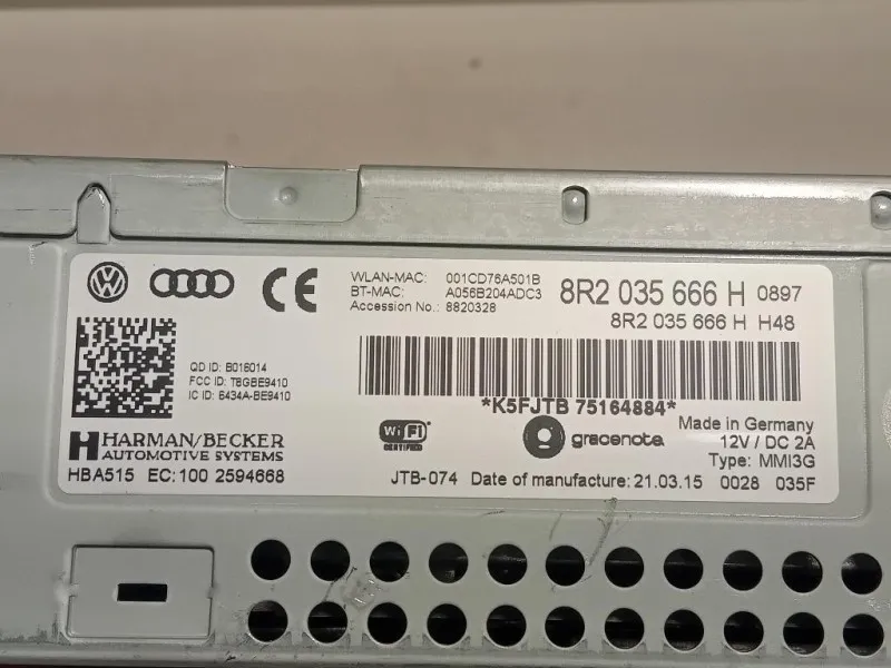 Unità Autoradio 8R2 035 666H Audi A5 8TA Sportback 2012