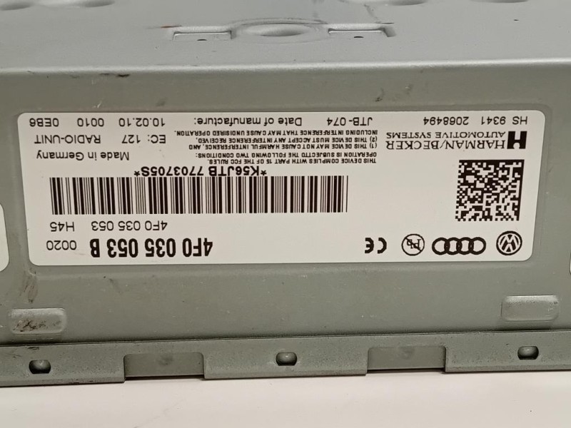 Unità Autoradio 4F0 035 053 B Audi Q5 8RB 2012